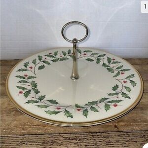 🎄Lenox Holly Berry Single Serving Plate